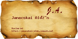 Janecskai Alán névjegykártya